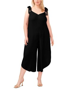 BXJ[g fB[X gbvX WvX[c vXTCY Vince Camuto Plus Size Solid Tie Shoulder Angled Hem Jumpsuit Rich Black ubN