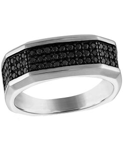 uo Y ANZT[ O Bulova Marc Anthony Men's Black Diamond Octagon Cluster Ring (3/4 ct. t.w.) in Sterling Silver-Plate BVR1031-WSAA No Color ubN