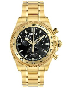 ���F���T�[�` �����Y �A�N�Z�T���[ �r���v T�V���c Versace Men's Swiss Chronograph X Gold Ion Plated Stainless Steel Bracelet Watch 44mm Ip Yellow Gold �C�G���[