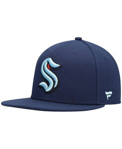 t@ieBNX Y ANZT[ Xq Deep Sea Blue Fanatics Men's Deep Sea Blue Seattle Kraken Primary Team Logo Snapback Hat