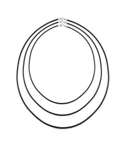 �u�����O ���f�B�[�X �A�N�Z�T���[ �l�b�N���X�E�`���[�J�[�E�y���_���g�g�b�v T�V���c ���[�X Bling Jewelry Unisex Set of Three 16 18 20 Inch Black Rubber Necklace Pendant Cord For Women For Men Teen .925 Sterling Black 