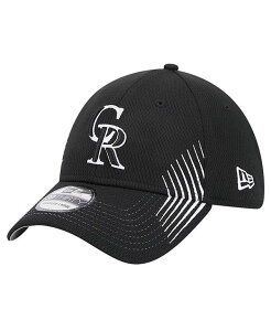 �j���[�G�� �����Y �A�N�Z�T���[ �X�q New Era Men's Black Colorado Rockies Active Dash Mark 39THIRTY Flex Hat Black �u���b�N