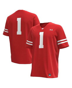 A_[A[}[ Y gbvX Vc W[W[ Under Armour Men's 1 Wisconsin Badgers Replica Football Jersey Red bh
