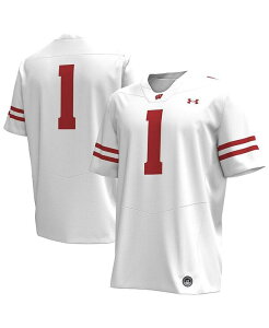 A_[A[}[ Y gbvX Vc W[W[ Under Armour Men's 1 Wisconsin Badgers Replica Football Jersey White zCg