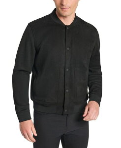 PlXR[ Y AE^[ WPbgEu] XG[h WPbg Kenneth Cole Men's Faux-Suede Snap-Front Bomber Jacket Black ubN