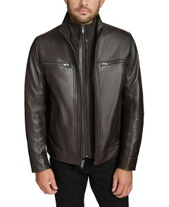 �}�[�N�j���[���[�N �����Y �A�E�^�[ �W���P�b�g�E�u���]�� ���U�[ �W���P�b�g Marc New York Men's Winton Leather Jacket Dark Brown �u���E��