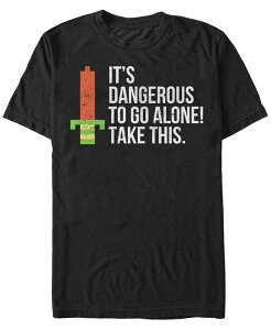 �t�B�t�X�T�� �����Y �g�b�v�X T�V���c Fifth Sun Nintendo Men's Legend of Zelda It's Dangerous Take This Pixelated Sword Short Sleeve T-Shirt Black �u���b�N