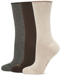 �q���[ ���f�B�[�X �A���_�[�E�F�A �C�� Hue Women's 3-Pk. Roll Top Socks Oatmeal/Espresso/Heather �w�U�[