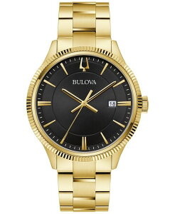 uo Y ANZT[ rv TVc Bulova Men's Gold-Tone Stainless Steel Bracelet Watch 42mm No Color S[h