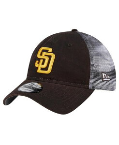 yz j[G Y Xq ANZT[ Men's Brown San Diego Padres Team Slick Trucker 9TWENTY Adjustable Hat Brown