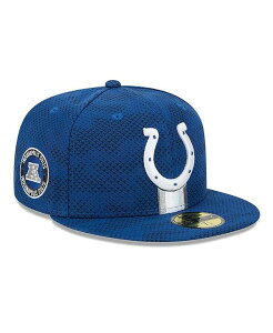 j[G Y ANZT[ Xq New Era Men's Royal Indianapolis Colts 2024 Sideline 59FIFTY Fitted Hat Royal