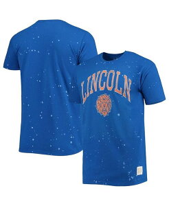 IWi g uh Y gbvX TVc Original Retro Brand Men's Royal Lincoln Lions Bleach Splatter T-shirt Royal