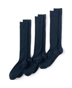 �����Y�G���h �����Y �A���_�[�E�F�A �C�� Lands' End Men's Seamless Toe Over the Calf Rib Dress Socks 3-pack Radiant navy �l�C�r�[