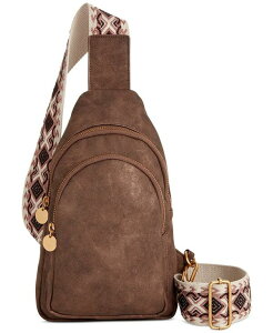 X^CAhR[ fB[X obO {fBobOEEGXg|[` Style & Co Webbing Strap Small Sling Bag Mtl Chocol