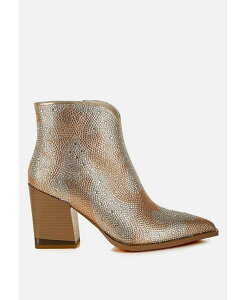 �����h�����O ���f�B�[�X �V���[�Y �u�[�c�E���C���u�[�c �A���N�� �u�[�c London Rag Mugler Rhinestones Embellished Ankle Boots Gold �S�[���h