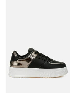 hO fB[X V[Y T_ vbgtH[ g[ Xj[J[ London Rag Scouts Metallic Paneling Platform Sneakers Black ubN