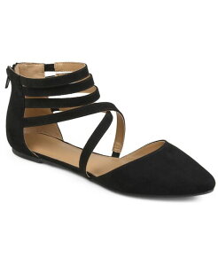 �W�����l �R���N�V���� ���f�B�[�X �V���[�Y �p���v�X Journee Collection Women's Marlee Strappy Pointed Toe Flats Black �u���b�N
