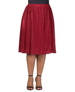 24 �Z�u���R���t�H�[�g ���f�B�[�X �{�g���X �X�J�[�g �v���X�T�C�Y �~�f�B 24seven Comfort Apparel Plus Size Elastic Waistband Party Midi Skirt Wine ���C��