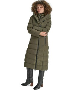 �_�i �L������ �j���[���[�N ���f�B�[�X �A�E�^�[ �W���P�b�g�E�u���]�� �R�[�g DKNY Women's Bibbed Shawl Collar Hooded Puffer Coat Loden