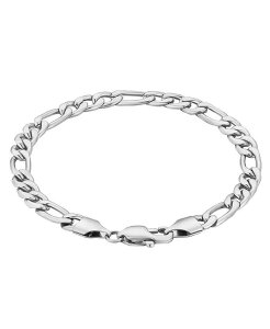 [i Tbg Y ANZT[ uXbgEoOEANbg TVc Rhona Sutton Silver Contemporary Figaro Chain Stainless Steel Bracelet Silver Vo[