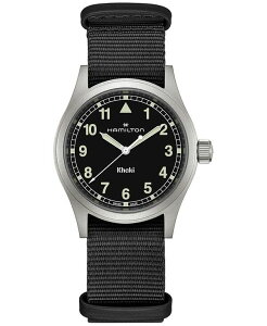 n~g Y ANZT[ rv Hamilton Men's Swiss Khaki Field Black Textile Strap Watch 38mm Black ubN