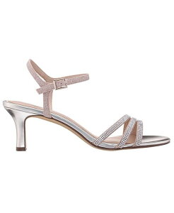 �j�i ���f�B�[�X �V���[�Y �T���_�� �A�V�����g���[ �q�[�� Nina Women's Bettany Mid Heel Crytal Asymmetrical Straps Nude