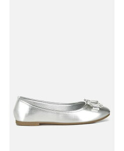 �����h�����O ���f�B�[�X �V���[�Y �p���v�X �g�[�� London Rag Navik Rhinestone Buckle Metallic Ballerinas Silver �V���o�[