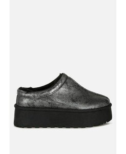hO fB[X V[Y pvX vbgtH[ U[ tFCNU[ London Rag Lottys Faux Leather Platform Classic Slip-On Black ubN