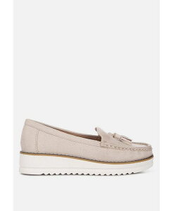 hO fB[X V[Y pvX vbgtH[ [t@[ London Rag daiki platform lug sole tassel loafers Beige x[W