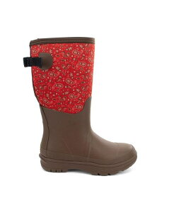 yz EGX^`[t fB[X u[cECu[c V[Y Womens Bandana Neoprene Faux Fur Wide Calf Tall Cold Weather Boot Brown