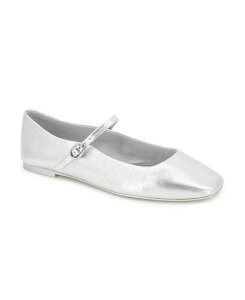 �P�l�X�R�[�� ���f�B�[�X �V���[�Y �p���v�X Kenneth Cole New York Women's Jasper Square Toe Ballet Flats Silver Leather �V���o�[