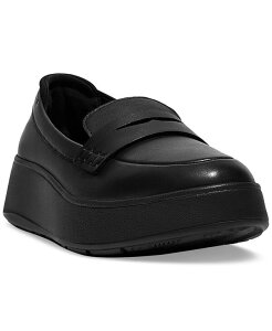 tBbgtbv fB[X V[Y pvX U[ FitFlop Women's F-Mode Leather Flatform Loafer Flats All Black