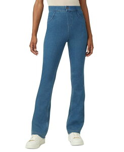 �q���[ ���f�B�[�X �{�g���X �J�W���A���p���c �u�[�c�J�b�g �f�j�� �u�[�c ���M���X Hue Women's High-Rise Denim Baby Bootcut Leggings Medium Wash �f�j��