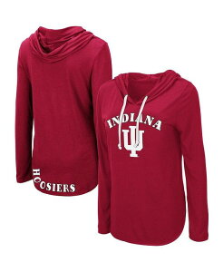RVA fB[X gbvX TVc Colosseum Women's Crimson Indiana Hoosiers My Lover Lightweight Hooded Long Sleeve T-shirt Crimson N]