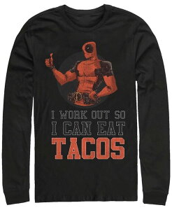 �t�B�t�X�T�� �����Y �g�b�v�X T�V���c Fifth Sun Mens Deadpool Workout Long Sleeve T-Shirt Black �u���b�N