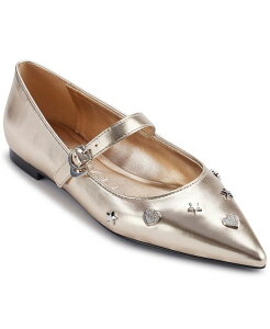 �J�[�� ���K�[�t�F���h ���f�B�[�X �V���[�Y �p���v�X KARL LAGERFELD PARIS Women's Veyda Mary Jane Pointed Toe Flats White Gold �z���C�g