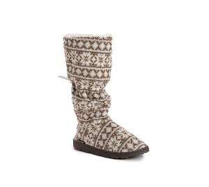 ���N���N�X ���f�B�[�X �V���[�Y �u�[�c�E���C���u�[�c MUK LUKS Women's Tabbi Toggle Slipper Grey snowflake �O���[