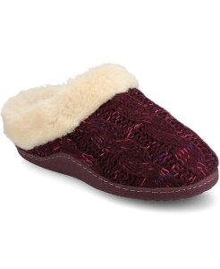 Wl RNV fB[X V[Y T_ jbg Journee Collection Women's Adiah Round Toe Knitted Clog Slippers Berry