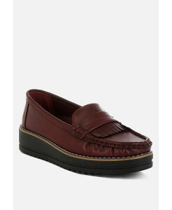 hO fB[X V[Y pvX [t@[ tW London Rag Croyda Fringed Nubuck Loafers Burgundy o[KfB