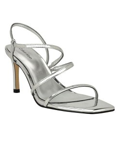 �J���o���N���C�� ���f�B�[�X �V���[�Y �T���_�� Calvin Klein Women's Hadlee Strappy Square Toe Dress Sandals Silver Mirror Metallic �V���o�[
