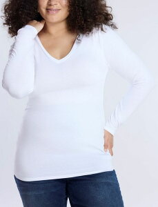 �}�U�[�t�b�h�}�^�j�e�B�[ ���f�B�[�X �g�b�v�X �V���c V�l�b�N �M���U�[ T�V���c Motherhood Maternity Maternity V-Neck Side-Ruched Long Sleeve Tee - Motherhood White �z���C�g