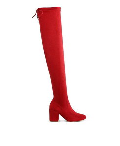 �����h�����O ���f�B�[�X �V���[�Y �u�[�c�E���C���u�[�c �~�j �u�[�c London Rag Liama Minimal Drawstring Detail Knee-High Boots Red ���b�h