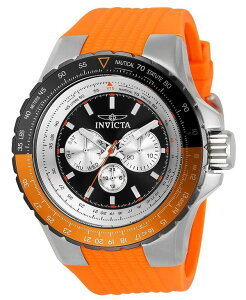 CrN^ Y ANZT[ rv Invicta Men's 33035 Aviator Quartz Chronograph Black Dial Watch Orange IW