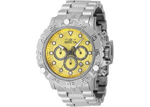 CrN^ Y ANZT[ rv Invicta Men's 47180 Subaqua Quartz Chronograph Yellow Gunmetal Dial Watch Silver Vo[