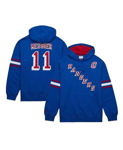 �~�b�`�F��&�l�X �����Y �A�E�^�[ �p�[�J�[�E�X�E�F�b�g �p�[�J�[ Mitchell & Ness Men's Mark Messier Blue New York Rangers Name Number Premium Pullover Hoodie Blue �u���[