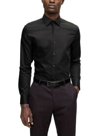ヒューゴボス メンズ トップス シャツ Hugo Boss Men's Easy-Iron Slim-Fit Dress Shirt Black ブラック