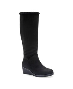 GA\[Y fB[X V[Y u[cECu[c t[X Aerosoles Women's Binocular Shearling Tall Wedge Boots Black Faux Suede