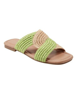 }[NEtBbV[ fB[X V[Y T_ Marc Fisher LTD Women's Navie Slip-On Flat Sandals Light Green/Natural O[