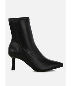 �����h�����O ���f�B�[�X �V���[�Y �u�[�c�E���C���u�[�c �q�[�� London Rag Pumila Stiletto Heel Sock Boots Black �u���b�N