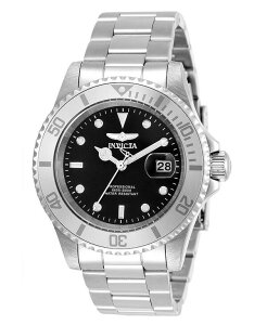 �C���r�N�^ �����Y �A�N�Z�T���[ �r���v Invicta Men's 34022 Pro Diver Quartz 3 Hand Black Dial Watch Silver �V���o�[